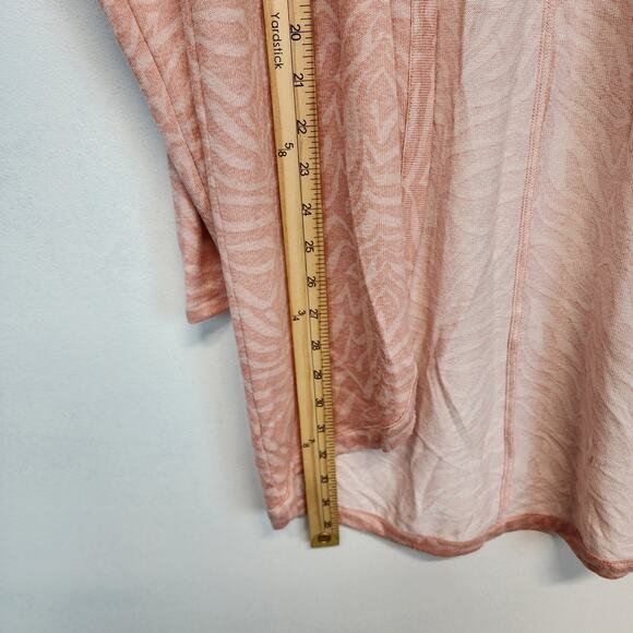 Ambrielle Zebra Print Cardigan Size M Pink Open Front Soft Longline Rayon Blend - Picture 10 of 11